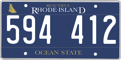 RI license plate 594412