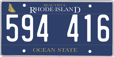 RI license plate 594416