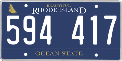 RI license plate 594417