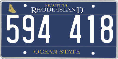 RI license plate 594418