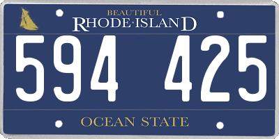 RI license plate 594425