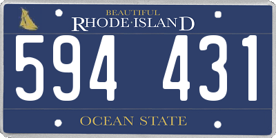 RI license plate 594431