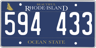 RI license plate 594433