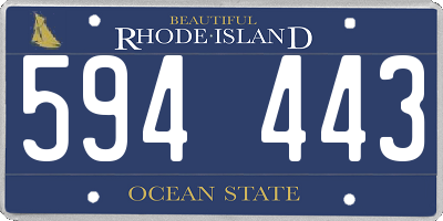 RI license plate 594443