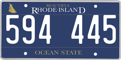 RI license plate 594445
