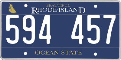 RI license plate 594457