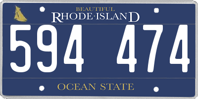 RI license plate 594474