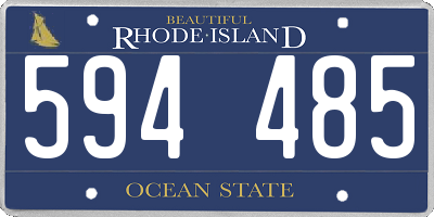 RI license plate 594485