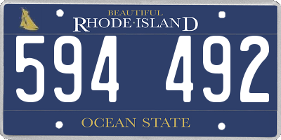 RI license plate 594492