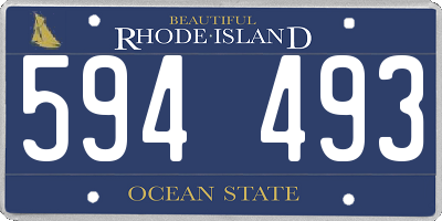 RI license plate 594493