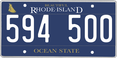 RI license plate 594500