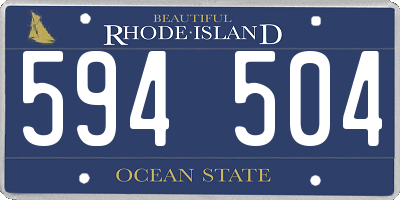 RI license plate 594504