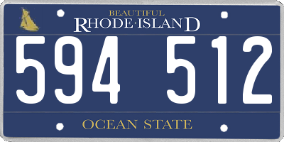 RI license plate 594512