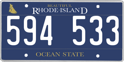 RI license plate 594533