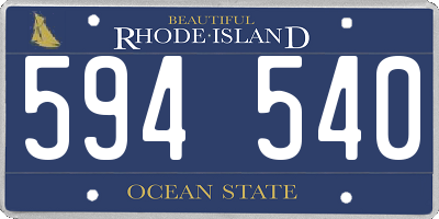RI license plate 594540