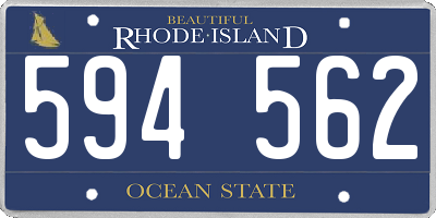 RI license plate 594562