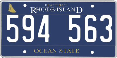 RI license plate 594563
