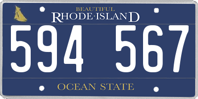 RI license plate 594567