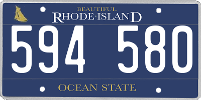 RI license plate 594580