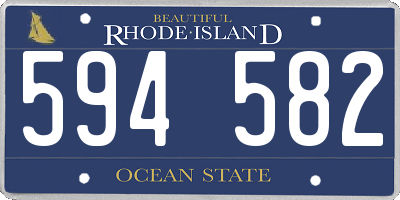 RI license plate 594582