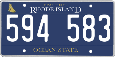 RI license plate 594583