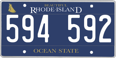 RI license plate 594592
