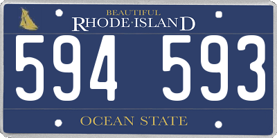 RI license plate 594593
