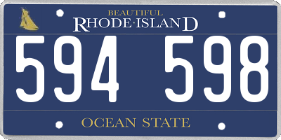 RI license plate 594598