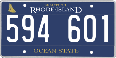 RI license plate 594601