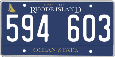 RI license plate 594603