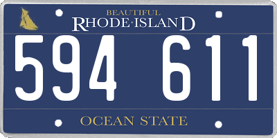 RI license plate 594611