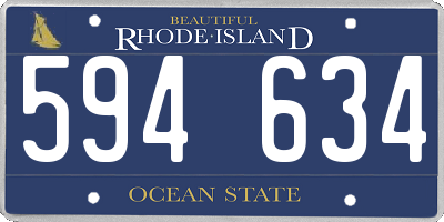 RI license plate 594634