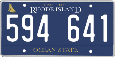 RI license plate 594641