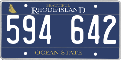 RI license plate 594642
