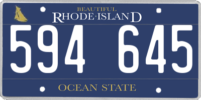 RI license plate 594645