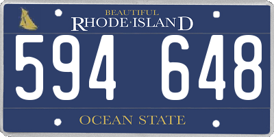 RI license plate 594648