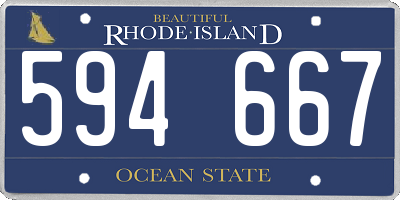 RI license plate 594667