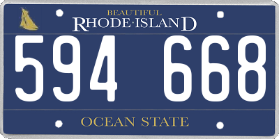 RI license plate 594668