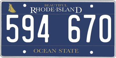 RI license plate 594670