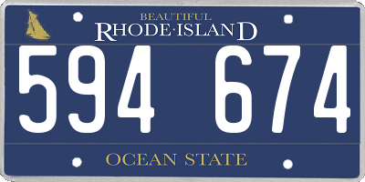 RI license plate 594674