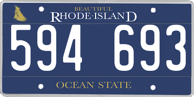 RI license plate 594693