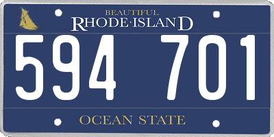RI license plate 594701