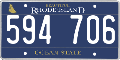 RI license plate 594706