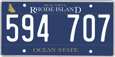 RI license plate 594707