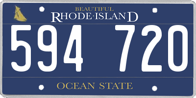 RI license plate 594720