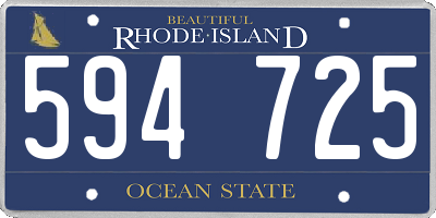 RI license plate 594725