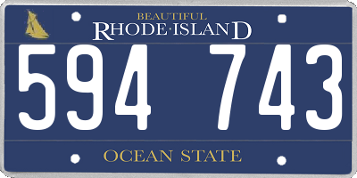 RI license plate 594743