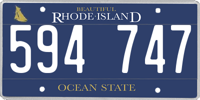 RI license plate 594747