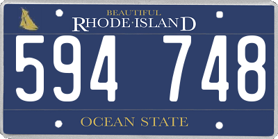 RI license plate 594748
