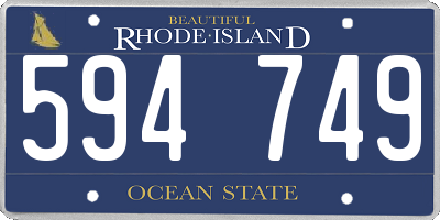 RI license plate 594749